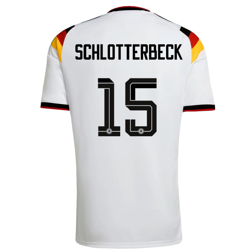 Danxen Women Germany Nico Schlotterbeck #15 White Black Red Home Jersey 26-28 T-Shirt