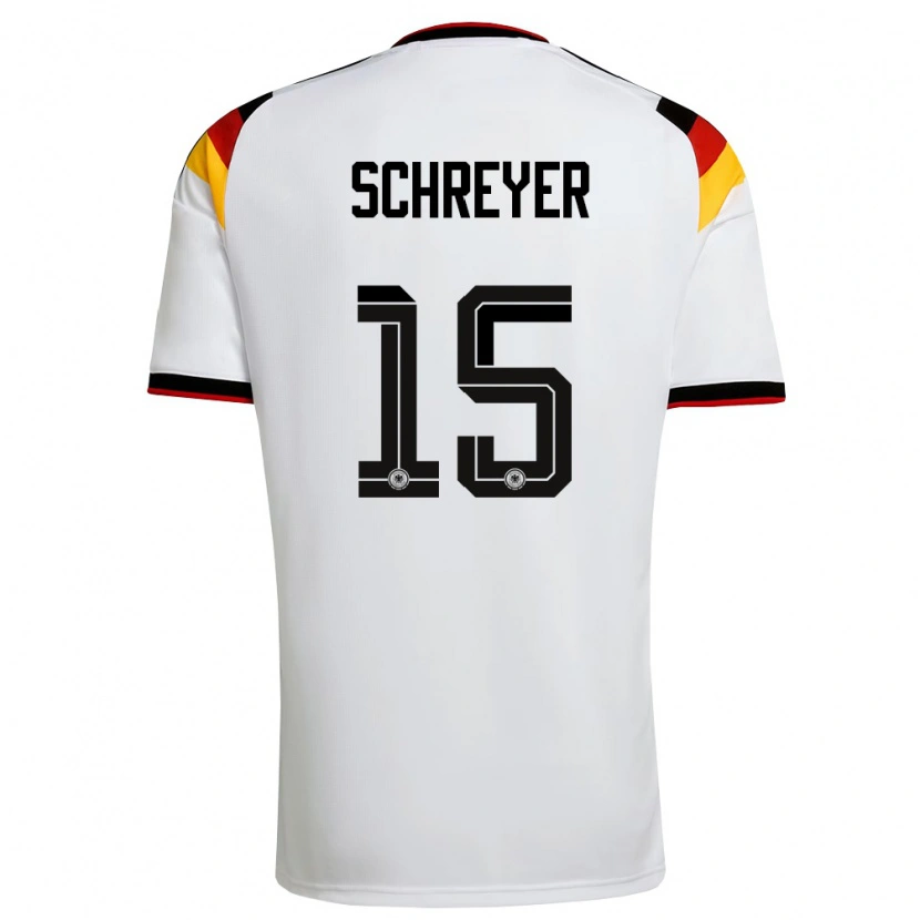 Danxen Women Germany Tim Schreyer #15 White Black Red Home Jersey 26-28 T-Shirt