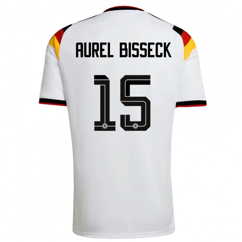 Danxen Women Germany Yann Aurel Bisseck #15 White Black Red Home Jersey 26-28 T-Shirt