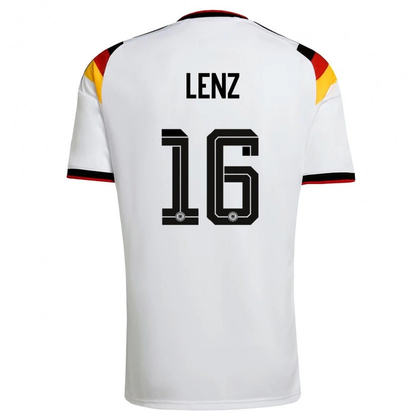 Danxen Women Germany Cajetan Lenz #16 White Black Red Home Jersey 26-28 T-Shirt
