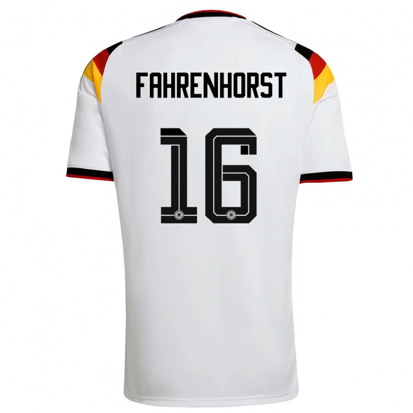 Danxen Women Germany Luke Fahrenhorst #16 White Black Red Home Jersey 26-28 T-Shirt