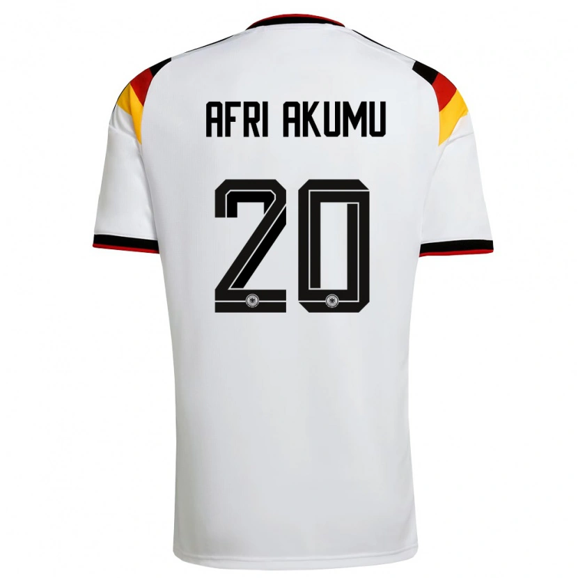 Danxen Women Germany Maik Afri Akumu #20 White Black Red Home Jersey 26-28 T-Shirt