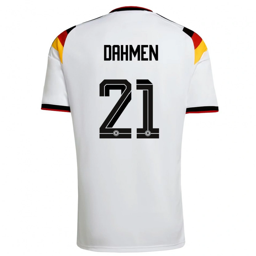 Danxen Women Germany Finn Dahmen #21 White Black Red Home Jersey 26-28 T-Shirt
