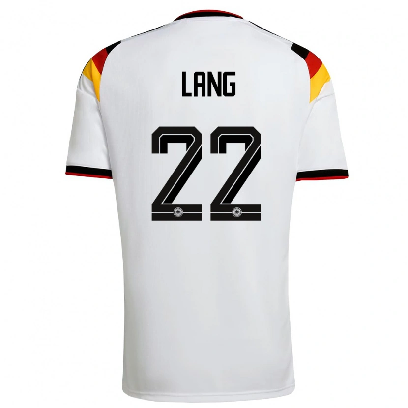 Danxen Women Germany Finn-Ole Lang #22 White Black Red Home Jersey 26-28 T-Shirt