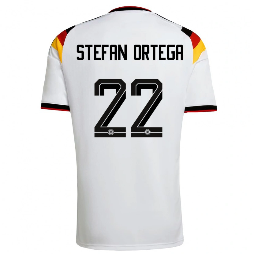 Danxen Women Germany Stefan Ortega #22 White Black Red Home Jersey 26-28 T-Shirt