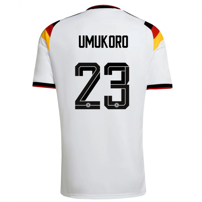 Danxen Women Germany Jayden Umukoro #23 White Black Red Home Jersey 26-28 T-Shirt