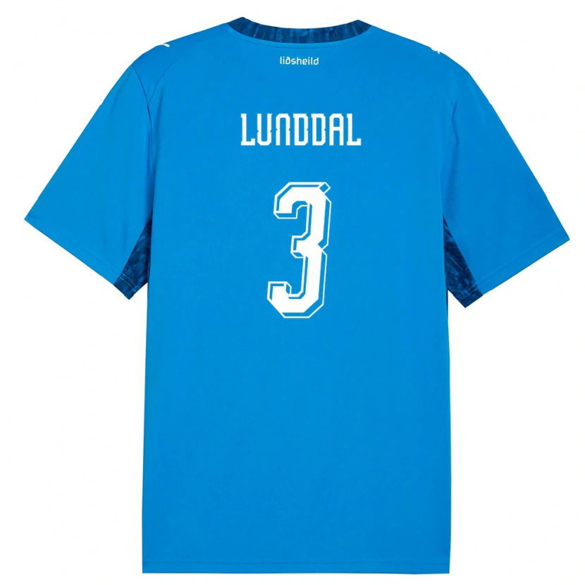 Danxen Women Iceland Valgeir Lunddal #3 Blue Navy Home Jersey 26-28 T-Shirt