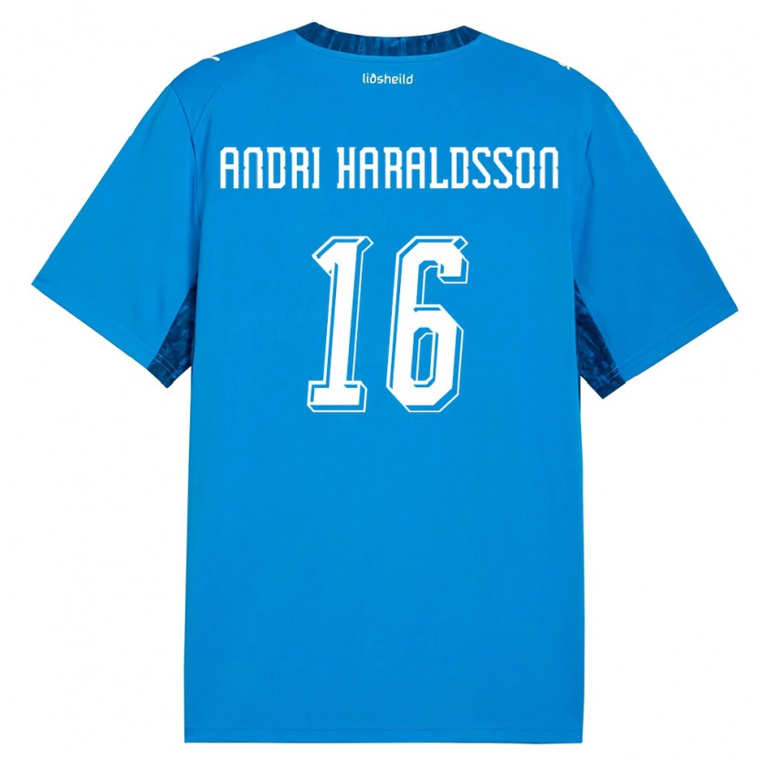 Danxen Women Iceland Haukur Andri Haraldsson #16 Blue Navy Home Jersey 26-28 T-Shirt