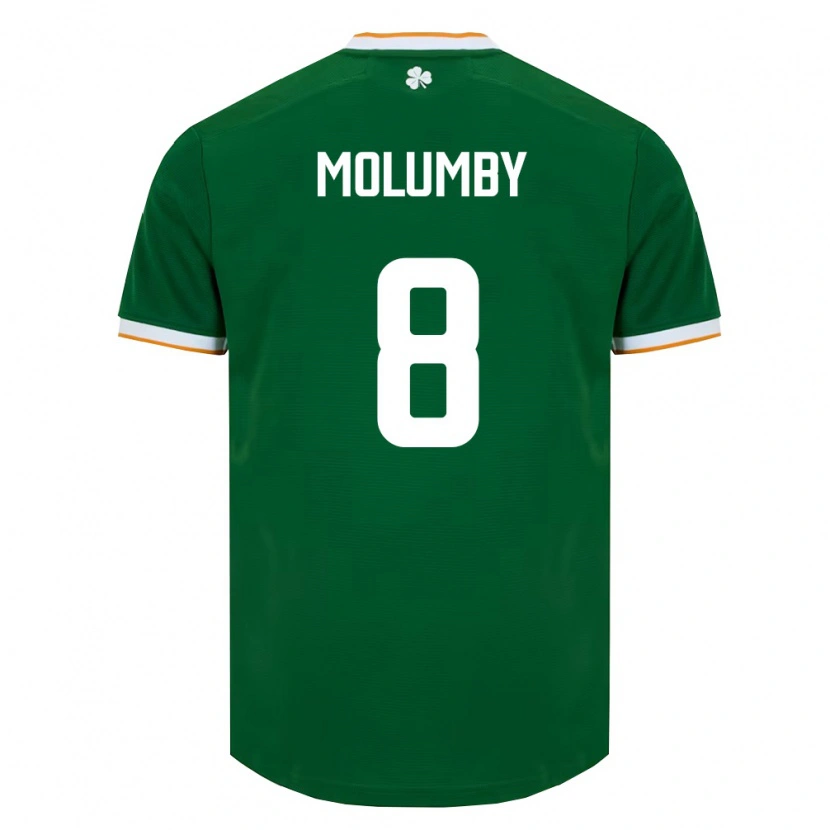 Danxen Women Ireland Jayson Molumby #8 Dark Green White Home Jersey 26-28 T-Shirt