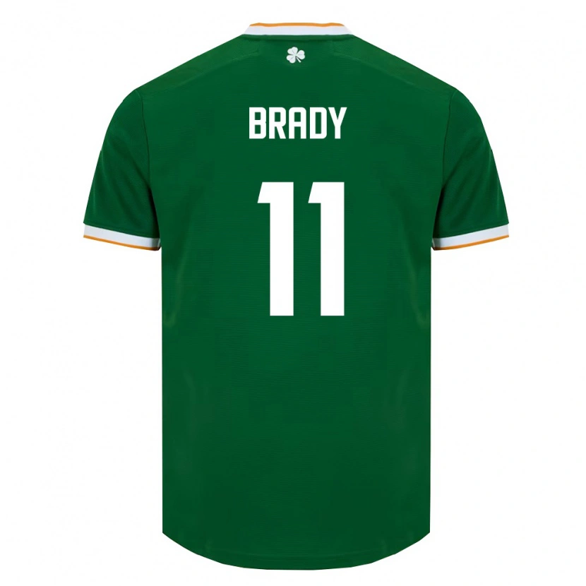 Danxen Women Ireland Robbie Brady #11 Dark Green White Home Jersey 26-28 T-Shirt