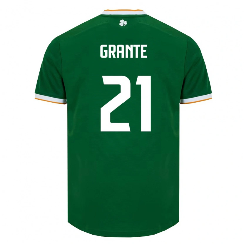 Danxen Women Ireland Jake Grante #21 Dark Green White Home Jersey 26-28 T-Shirt