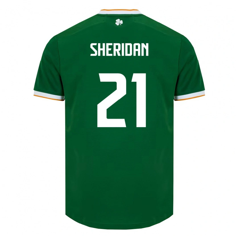 Danxen Women Ireland Corey Sheridan #21 Dark Green White Home Jersey 26-28 T-Shirt