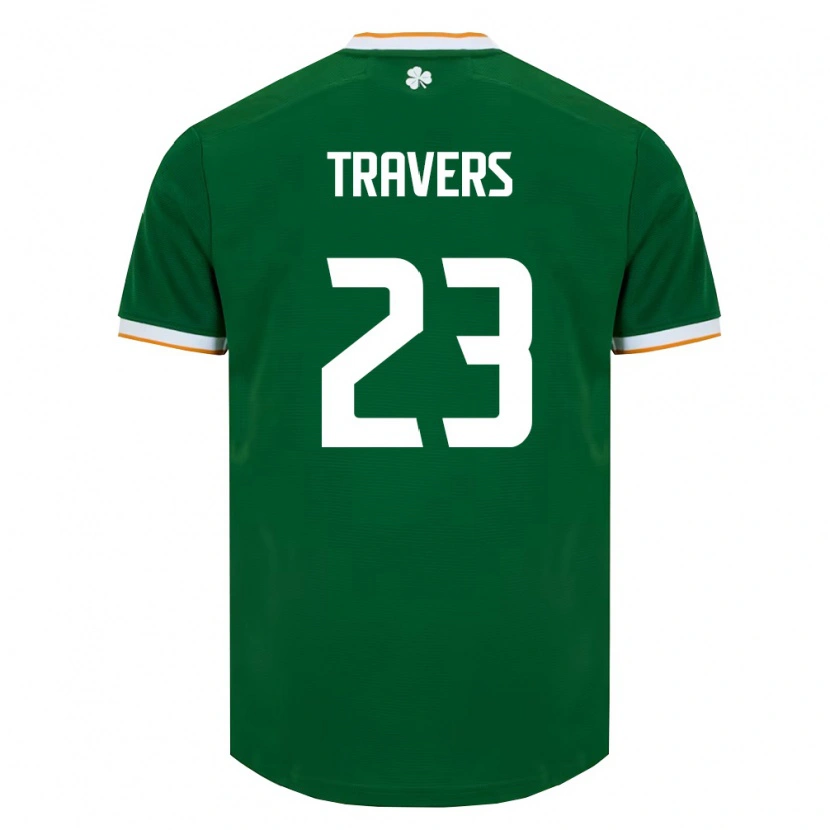 Danxen Women Ireland Mark Travers #23 Dark Green White Home Jersey 26-28 T-Shirt