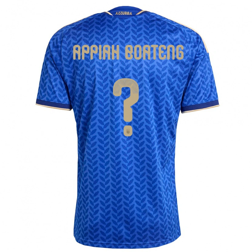 Danxen Women Italy Matthew Appiah Boateng #0 Blue Navy Gold Home Jersey 26-28 T-Shirt