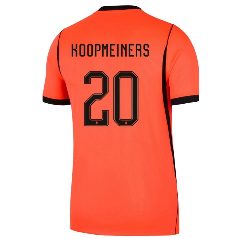 Danxen Women Netherlands Teun Koopmeiners #20 Orange Black Home Jersey 26-28 T-Shirt