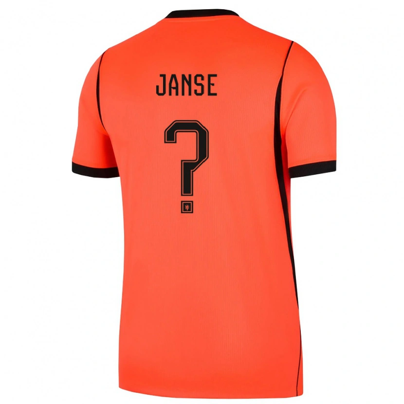 Danxen Women Netherlands Dies Janse #0 Orange Black Home Jersey 26-28 T-Shirt