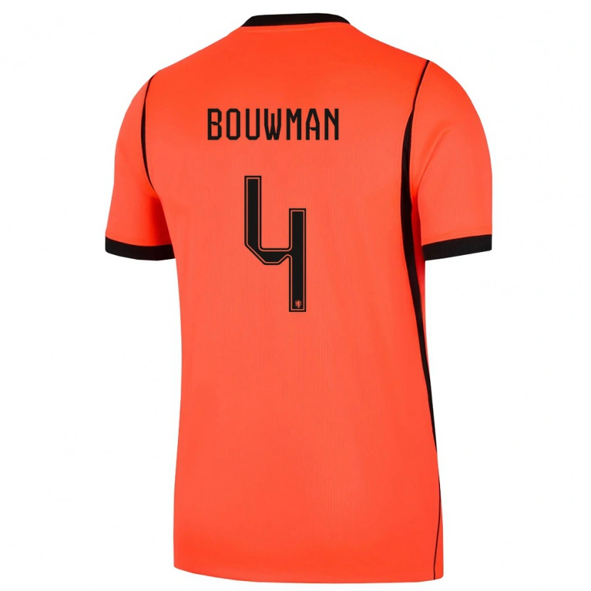 Danxen Women Netherlands Aaron Bouwman #4 Orange Black Home Jersey 26-28 T-Shirt