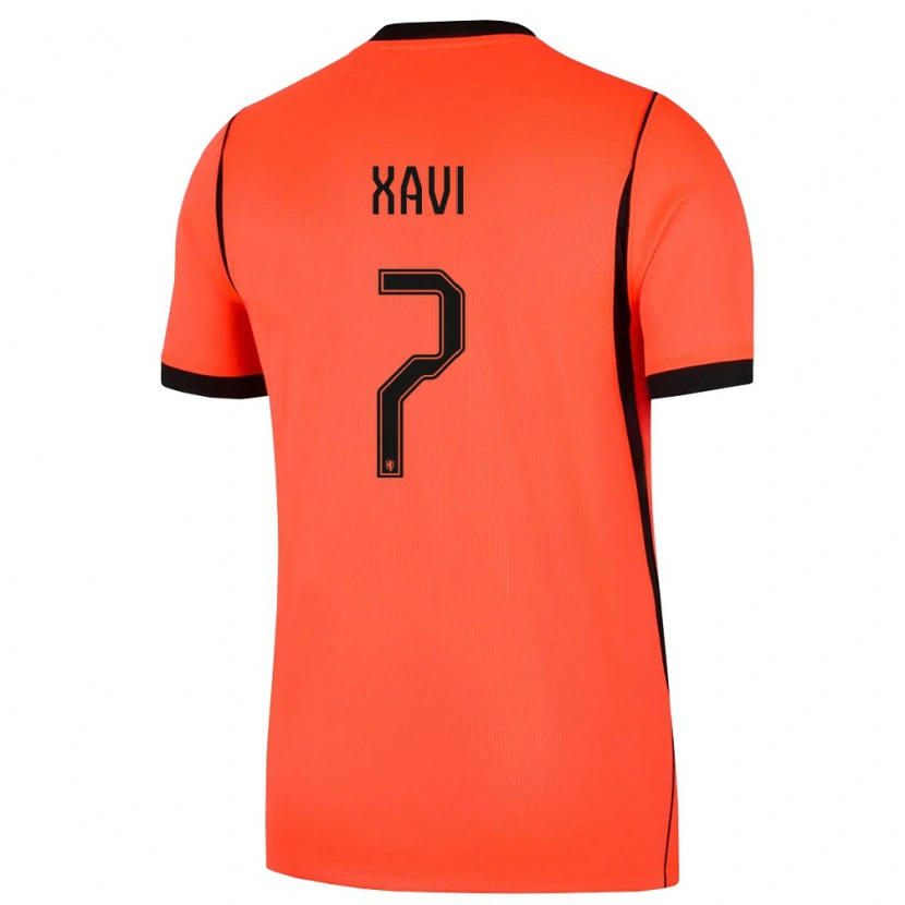 Danxen Women Netherlands Xavi Simons #7 Orange Black Home Jersey 26-28 T-Shirt