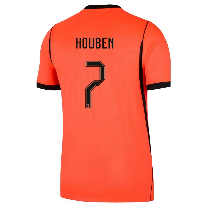 Danxen Women Netherlands Iggy Houben #7 Orange Black Home Jersey 26-28 T-Shirt