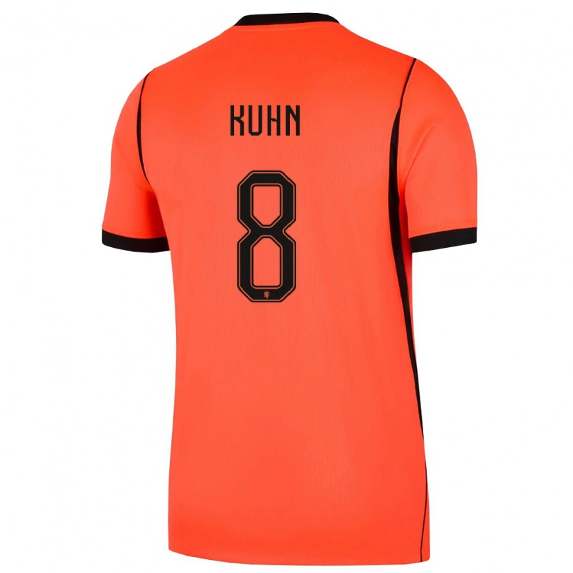 Danxen Women Netherlands Wessel Kuhn #8 Orange Black Home Jersey 26-28 T-Shirt