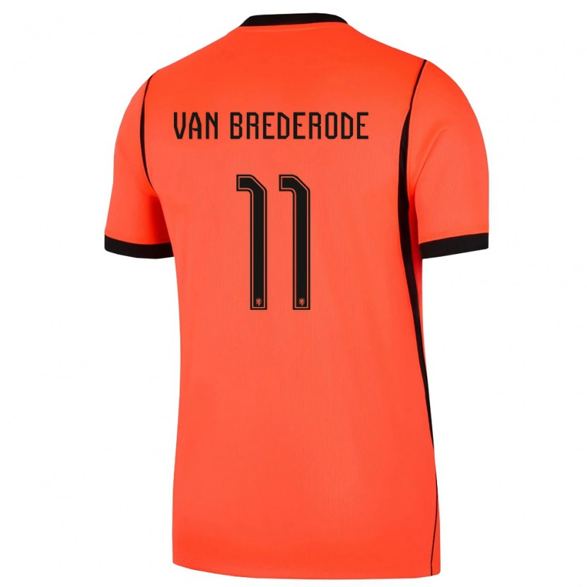 Danxen Women Netherlands Myron Van Brederode #11 Orange Black Home Jersey 26-28 T-Shirt
