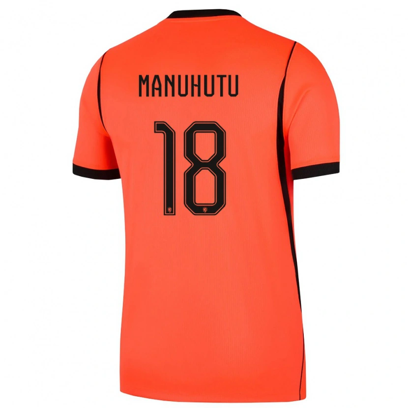 Danxen Women Netherlands Rivas Manuhutu #18 Orange Black Home Jersey 26-28 T-Shirt