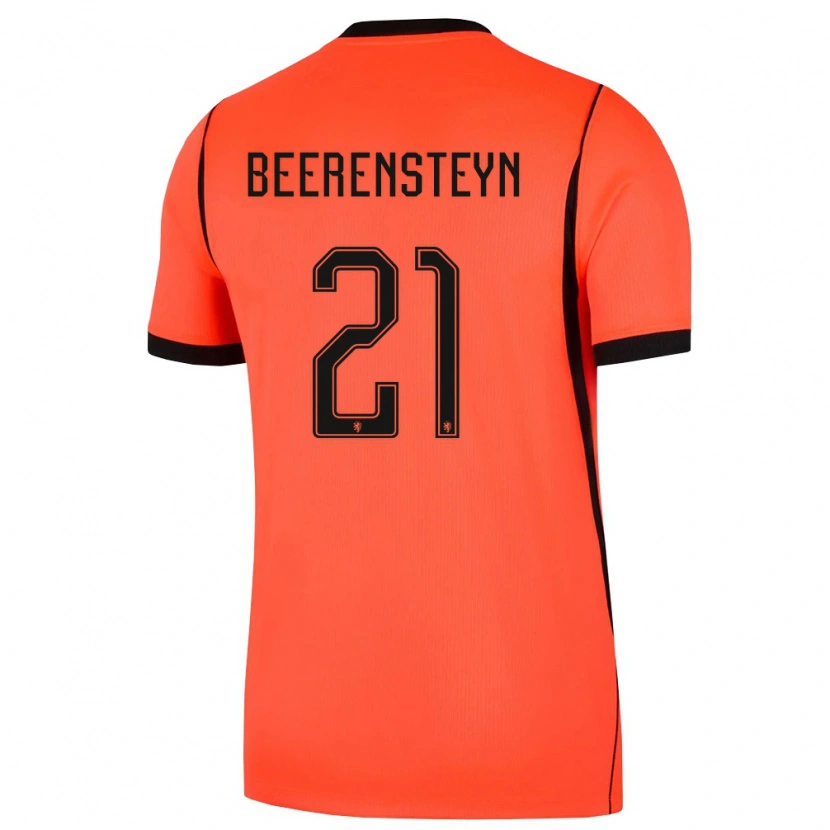 Danxen Women Netherlands Lineth Beerensteyn #21 Orange Black Home Jersey 26-28 T-Shirt