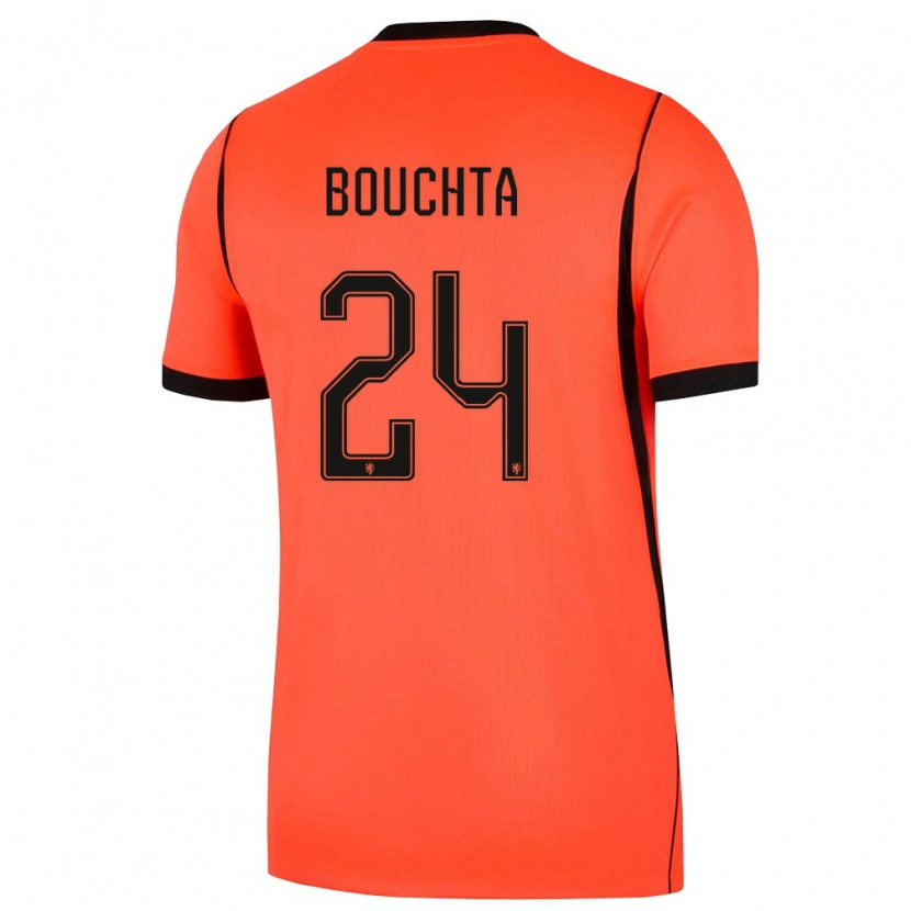 Danxen Women Netherlands Dani Bouchta #24 Orange Black Home Jersey 26-28 T-Shirt