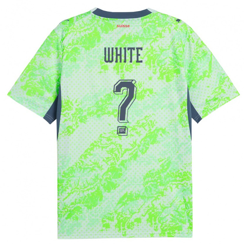 Danxen Women Switzerland Lou White #0 Green Navy Away Jersey 26-28 T-Shirt