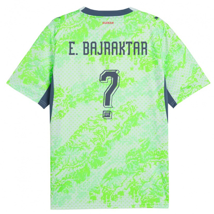 Danxen Women Switzerland Erblin Bajraktar #0 Green Navy Away Jersey 26-28 T-Shirt