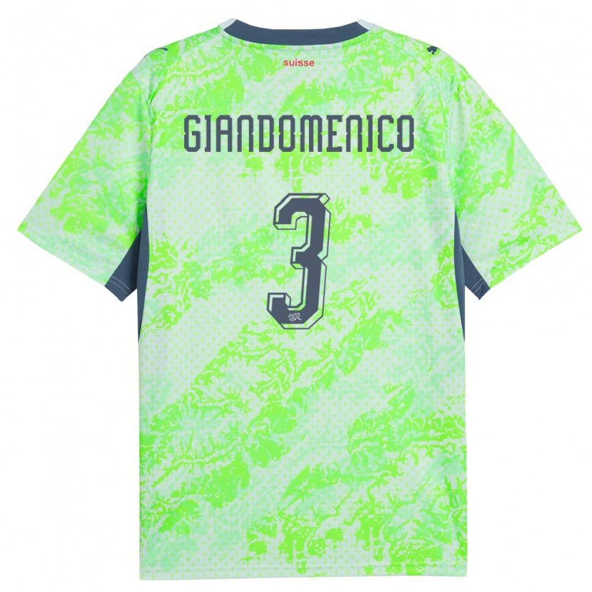 Danxen Women Switzerland Loris Giandomenico #3 Green Navy Away Jersey 26-28 T-Shirt