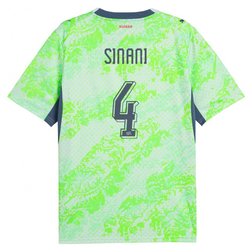Danxen Women Switzerland Miran Sinani #4 Green Navy Away Jersey 26-28 T-Shirt