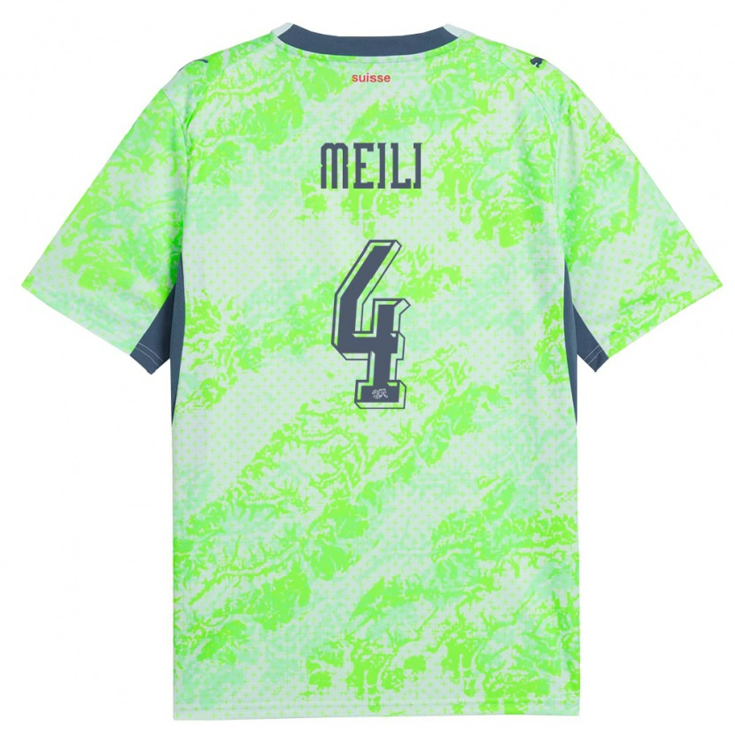 Danxen Women Switzerland Ezequiel Meili #4 Green Navy Away Jersey 26-28 T-Shirt