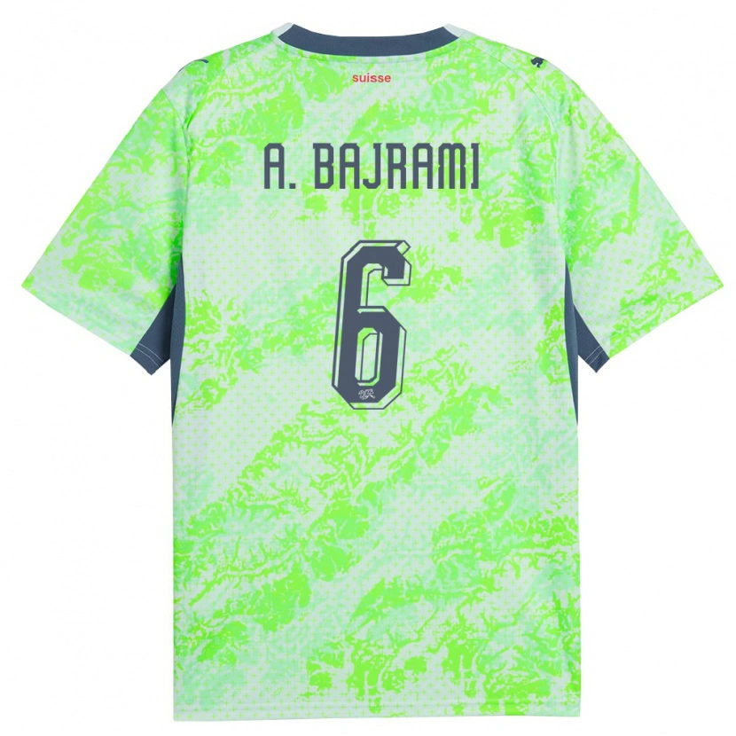 Danxen Women Switzerland Adrian Bajrami #6 Green Navy Away Jersey 26-28 T-Shirt