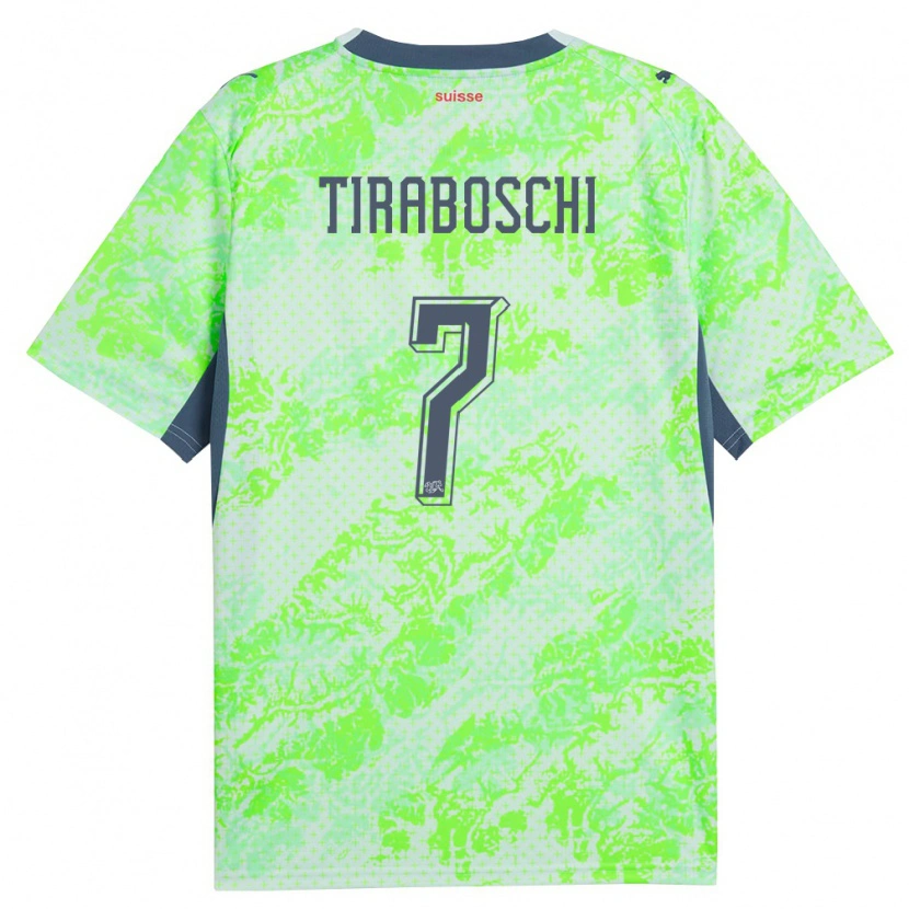 Danxen Women Switzerland Ian Tiraboschi #7 Green Navy Away Jersey 26-28 T-Shirt