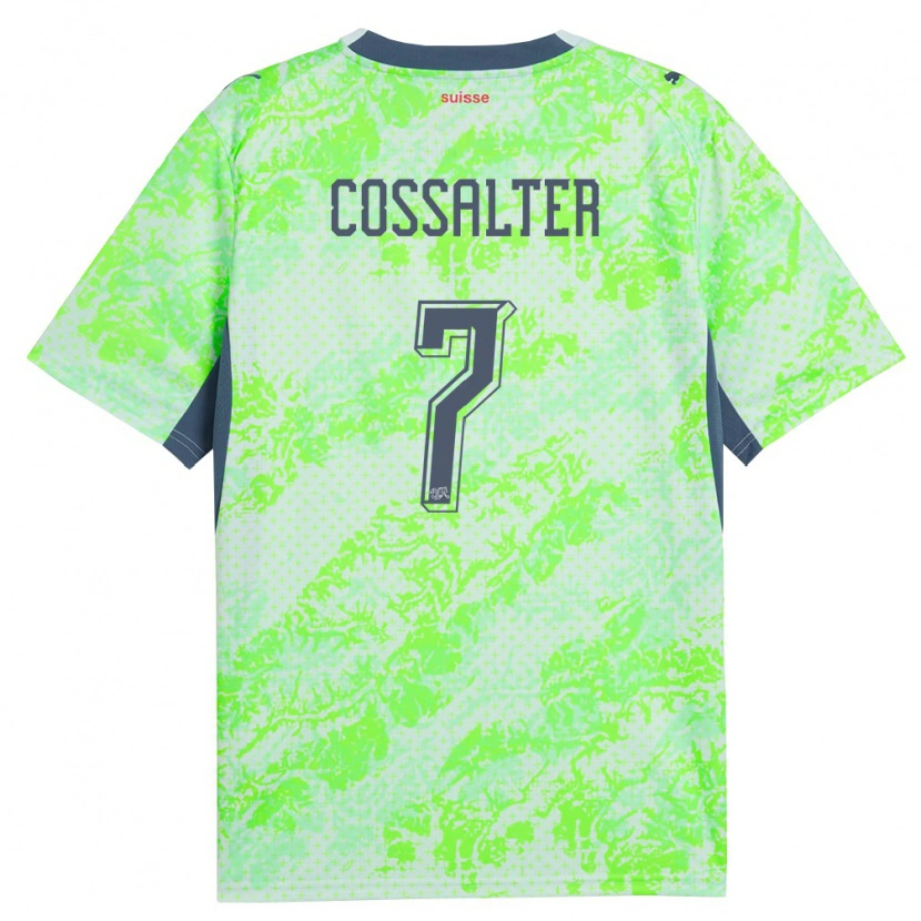 Danxen Women Switzerland Ivan Cossalter #7 Green Navy Away Jersey 26-28 T-Shirt