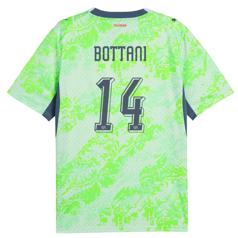 Danxen Women Switzerland Mattia Bottani #14 Green Navy Away Jersey 26-28 T-Shirt