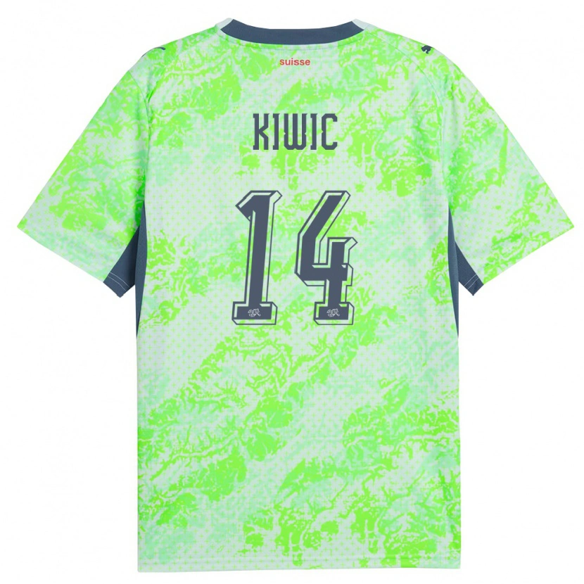 Danxen Women Switzerland Rahel Kiwic #14 Green Navy Away Jersey 26-28 T-Shirt