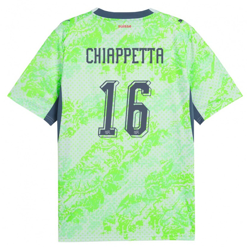 Danxen Women Switzerland Carmine Chiappetta #16 Green Navy Away Jersey 26-28 T-Shirt