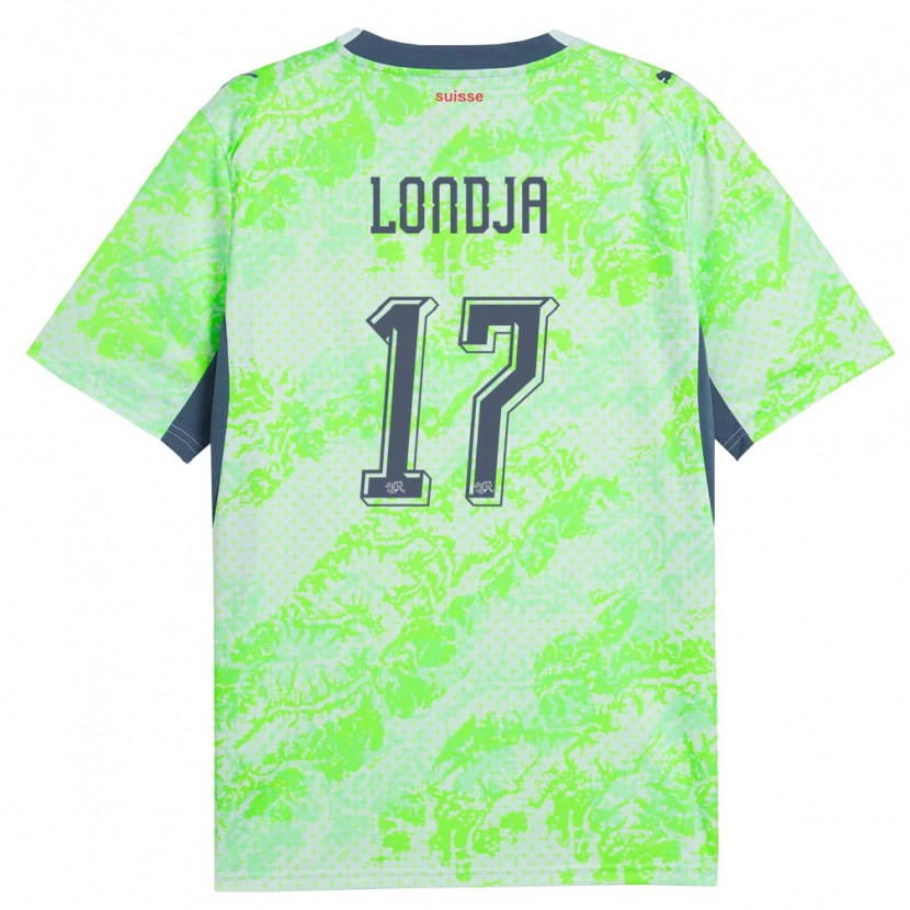 Danxen Women Switzerland Ruben Londja #17 Green Navy Away Jersey 26-28 T-Shirt