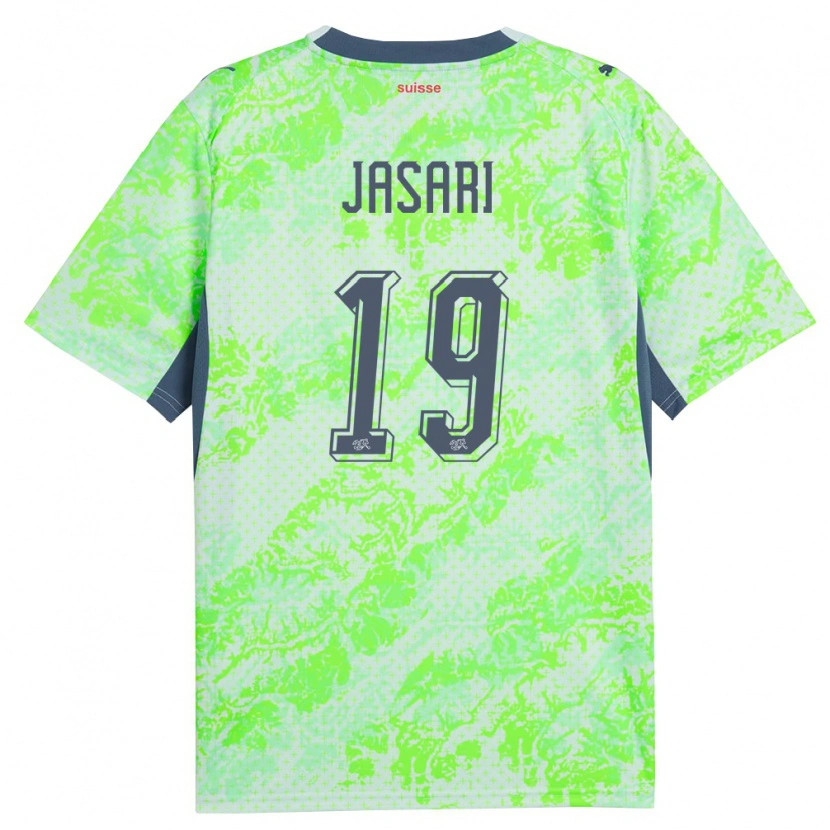 Danxen Women Switzerland Ardon Jasari #19 Green Navy Away Jersey 26-28 T-Shirt