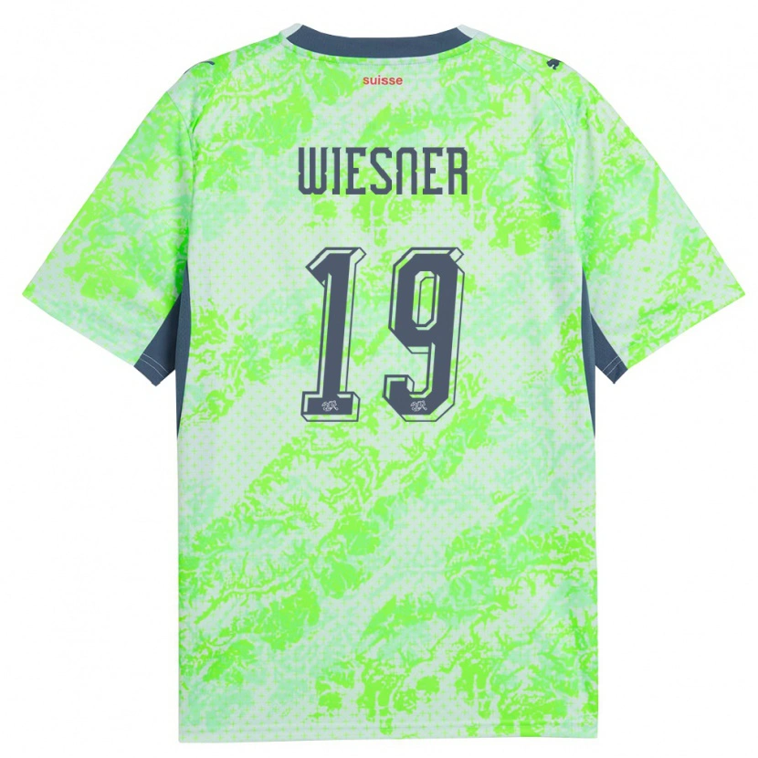 Danxen Women Switzerland Timo Wiesner #19 Green Navy Away Jersey 26-28 T-Shirt