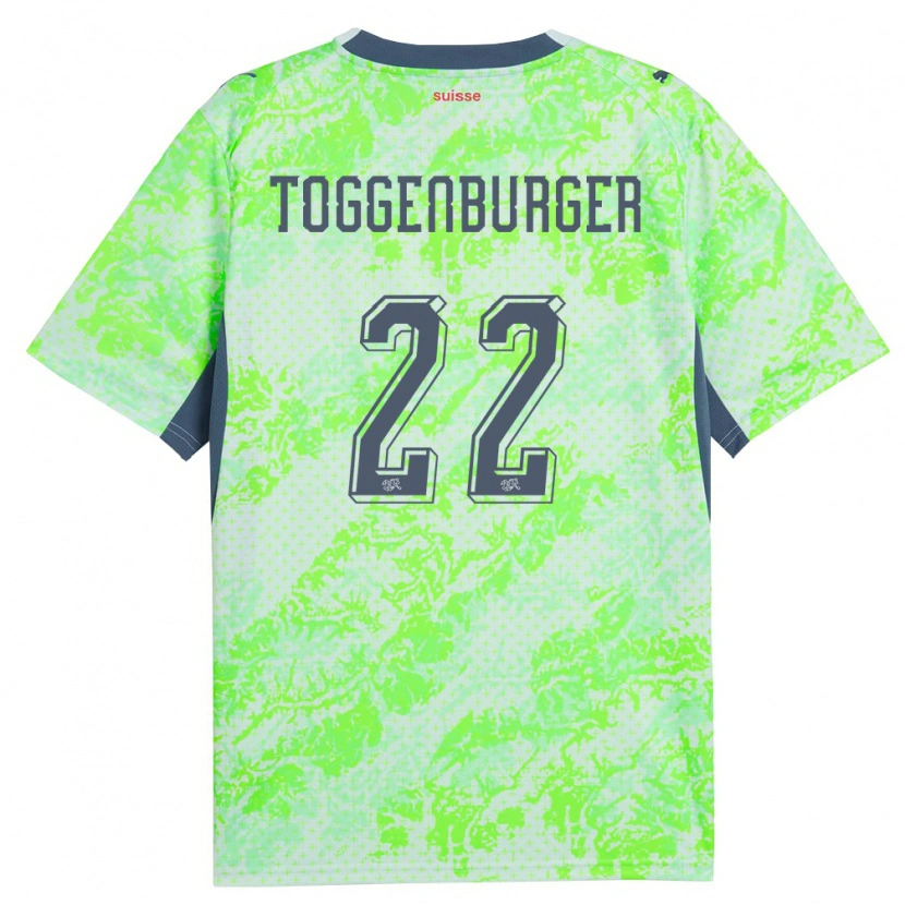 Danxen Women Switzerland Nando Toggenburger #22 Green Navy Away Jersey 26-28 T-Shirt