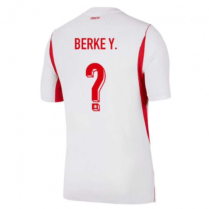 Danxen Women Turkey Berke Yıldırım #0 White Red Burgundy Away Jersey 26-28 T-Shirt