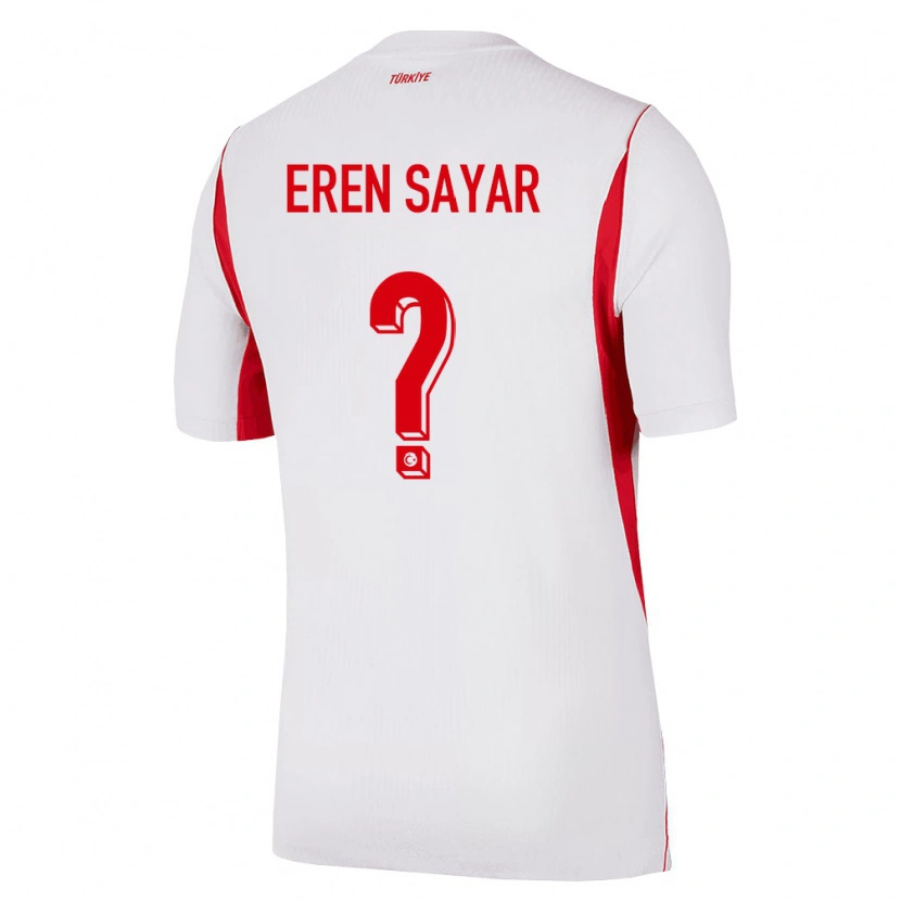 Danxen Women Turkey Emin Eren Sayar #0 White Red Burgundy Away Jersey 26-28 T-Shirt