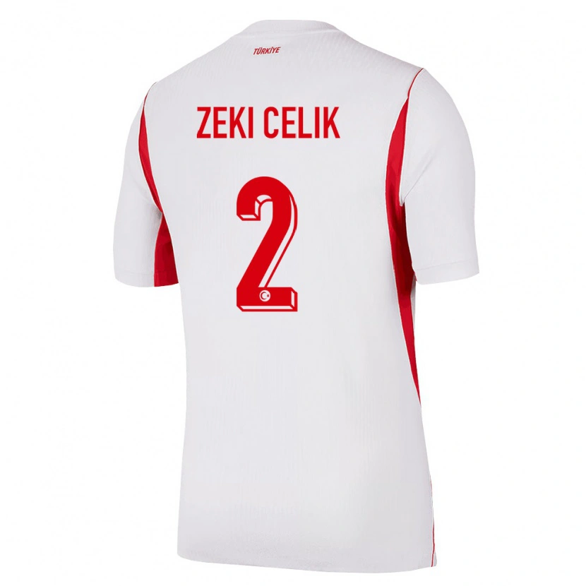 Danxen Women Turkey Zeki Çelik #2 White Red Burgundy Away Jersey 26-28 T-Shirt
