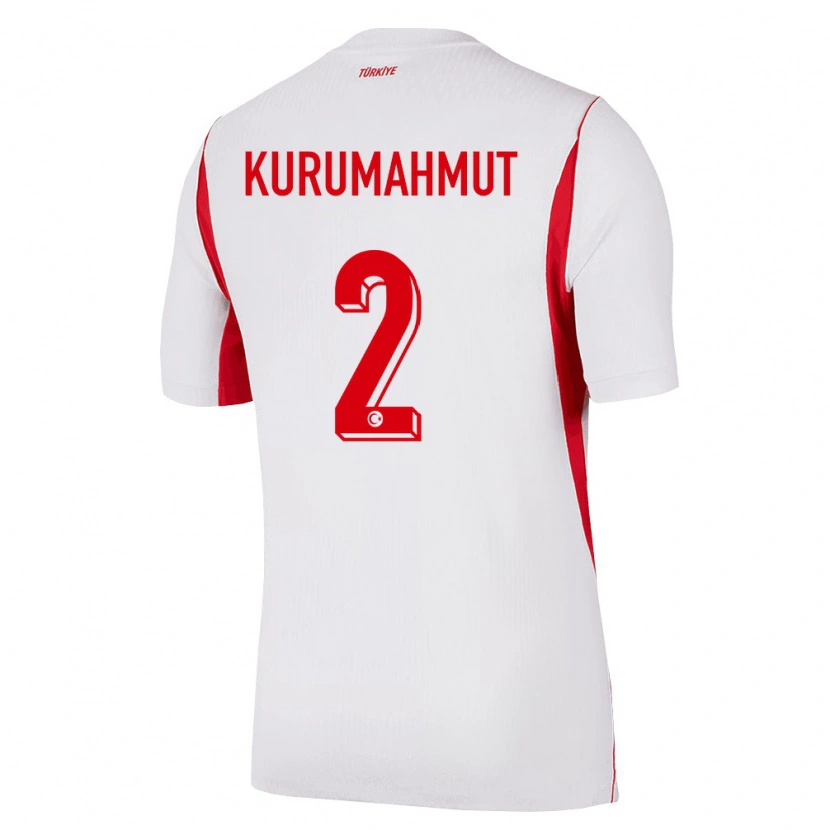 Danxen Women Turkey Osman Kurumahmut #2 White Red Burgundy Away Jersey 26-28 T-Shirt
