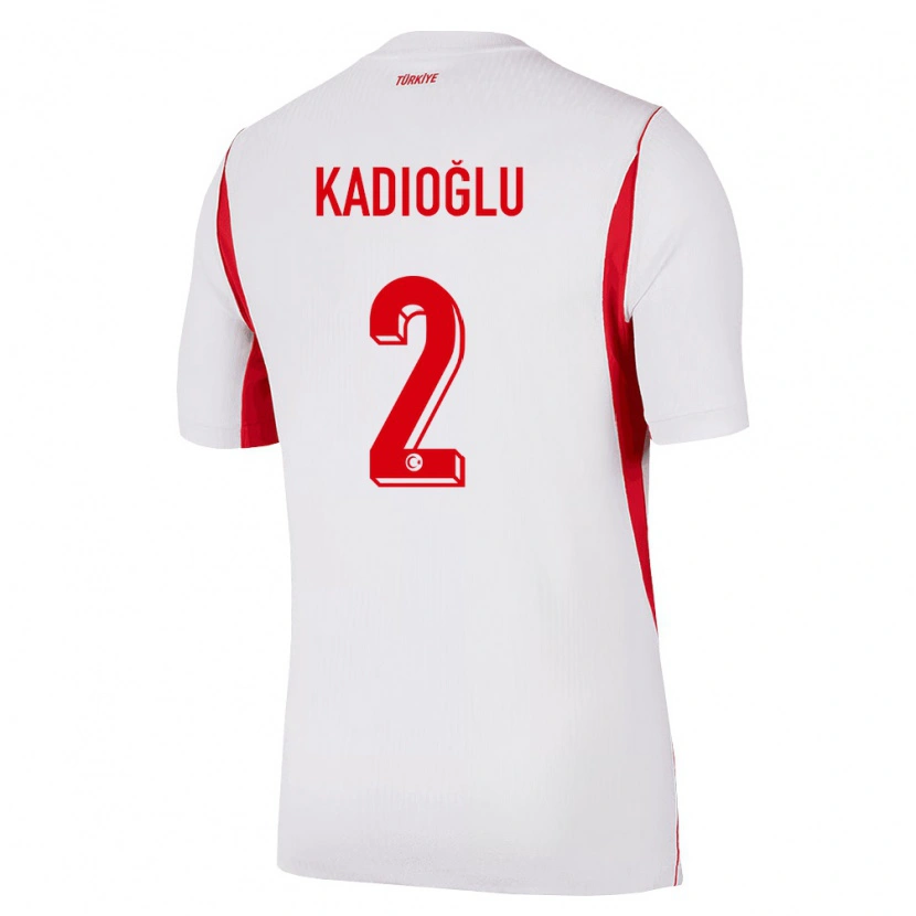 Danxen Women Turkey Muhammed Kadıoğlu #2 White Red Burgundy Away Jersey 26-28 T-Shirt