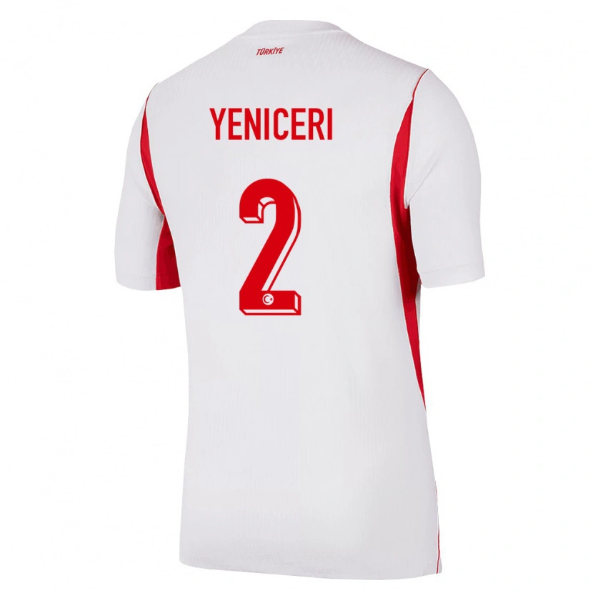 Danxen Women Turkey Berna Yeniçeri #2 White Red Burgundy Away Jersey 26-28 T-Shirt