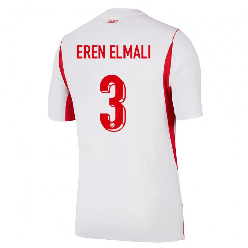 Danxen Women Turkey Eren Elmalı #3 White Red Burgundy Away Jersey 26-28 T-Shirt